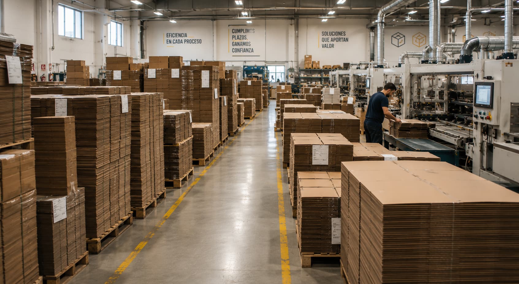 Fábrica de envases en plena producción